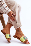 Dámske módne flip -flops so zelenou dekoráciou Halsey