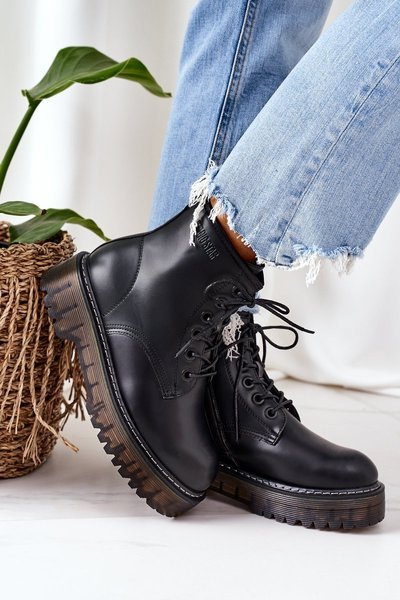 Teplé Kotníkové Boty Workery Big Star II274110 Černé