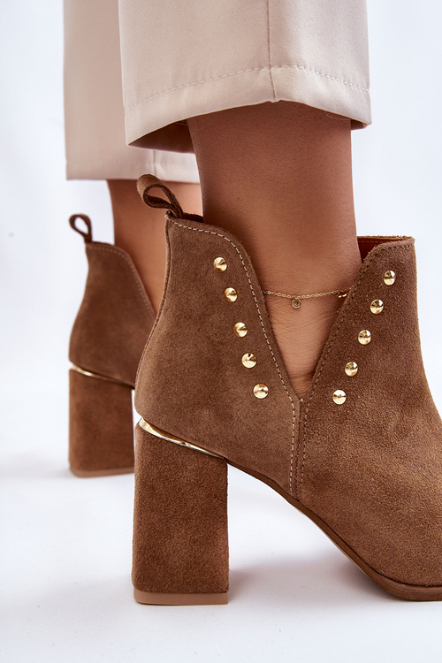 Dámske semišové topánky s výrezmi Lewski 3075 Camel