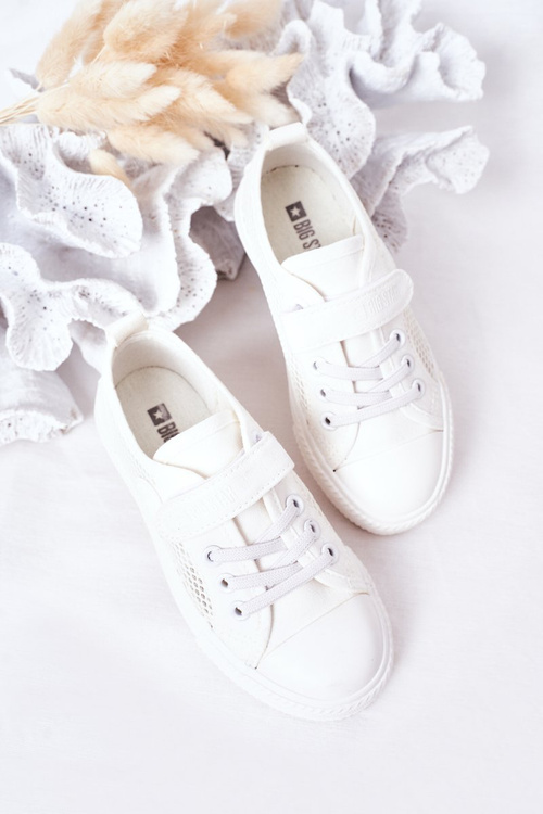 Detské tenisky s mriežkou veľkou hviezdou HH374014 biela