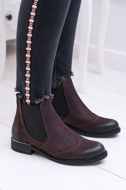 Dámske burgundské kožené polia Jodhpur topánky