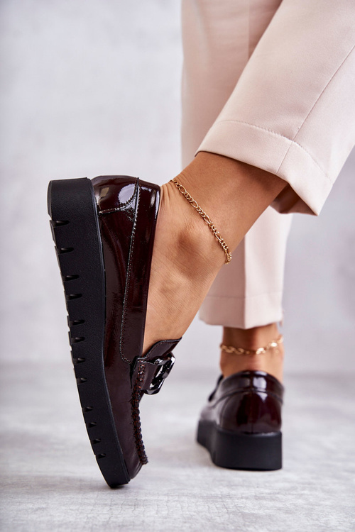 Chýbali topánky Loafer na platforme Kjestti Burgundsko