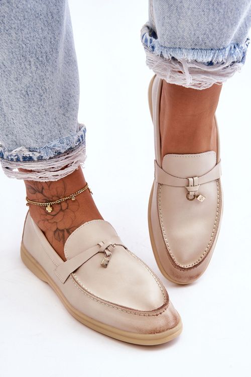 Klasické béžové dámske mokasíry Cortez