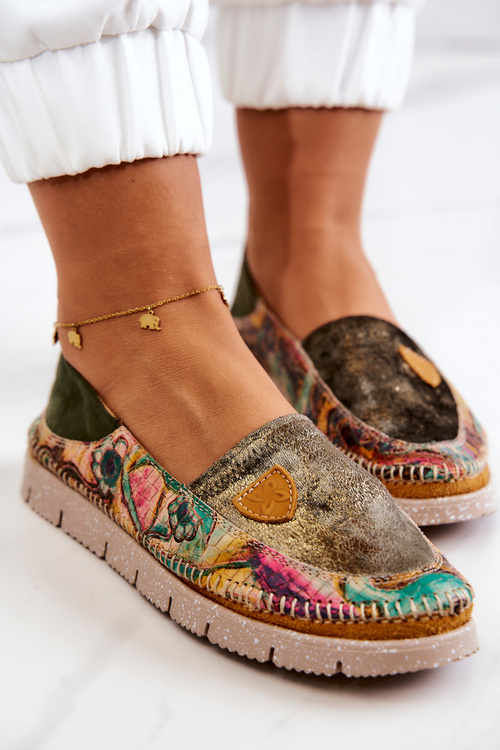 Dámske kožené matiejka mokasíny 05434-09 zelená