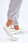 Klasické materiálové tenisky pre suchý zips veľkú hviezdu LL274A203 White
