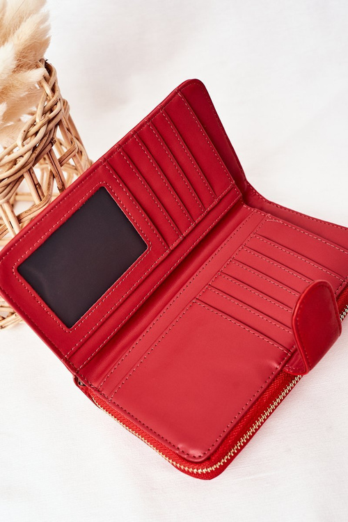 Veľká dámska peňaženka s červeným vreckom