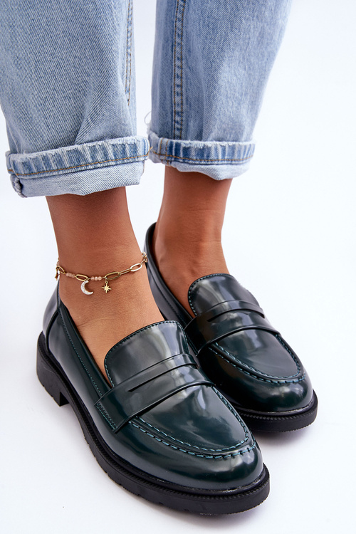 Klasické Dámské Mokasíny Zelené Faradays