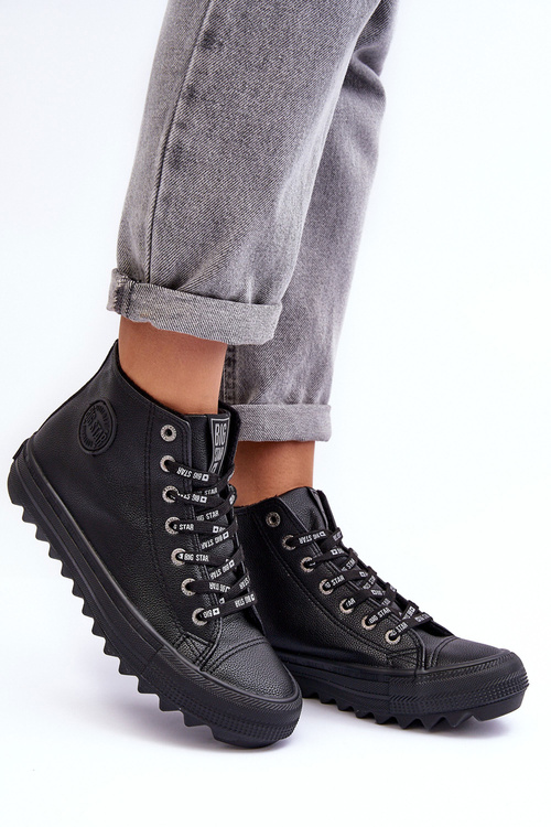 Dámské Tenisky Big Star Vysoké Zateplené Černé EE274110