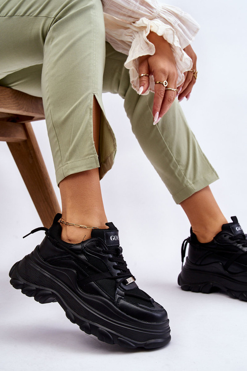 Sportovní Boty Na Masivní Platformě GOE LL2N4030 Černá