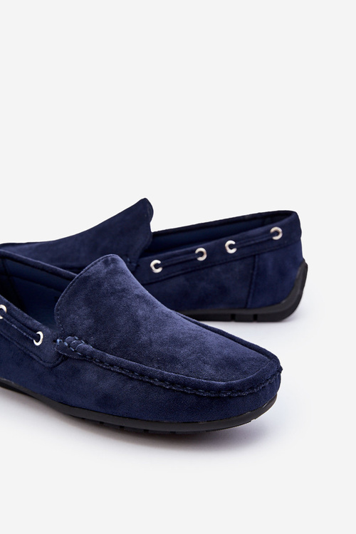Mužské semišové nákladní mokasíny tmavě modré Rayan