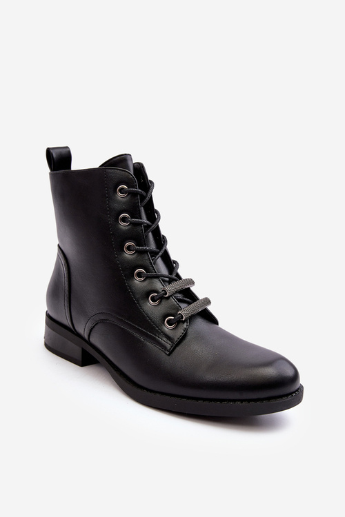 Klasické lakované dámské teplé boty černé Grimma