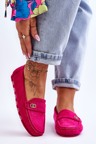 Nazouvací mokasíny Suede Castelo Fuchsia