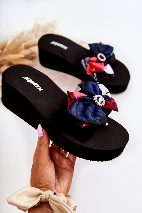 Dámske penové kliny pre kliny čierna silana