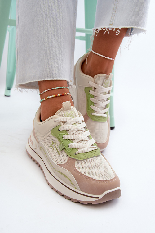 Dámske tenisky Big Star NN274A091 Bežovo-Zelené