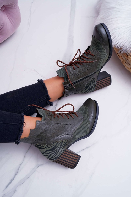 Dámske kožené topánky Maciejka Zielone 03190-09