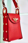 Malá dámska kabelka s dekoráciou červených Ellies