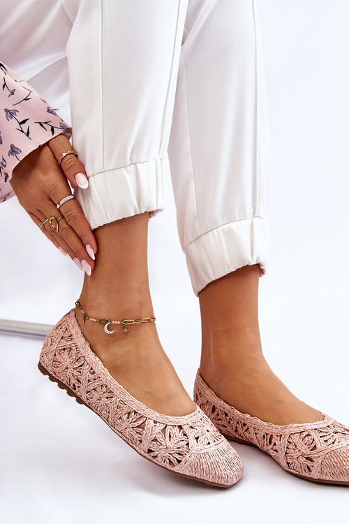 Prolamované módní baleríny Růžové Thiago