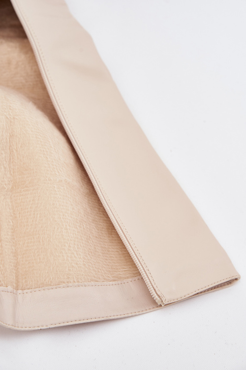 Zateplené dámské kozačky na podpatku a platformě světle béžové Lysara