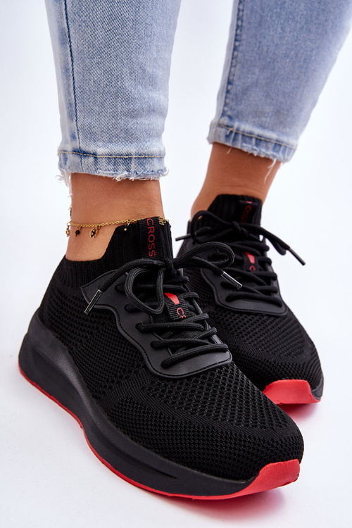 Dámske posuvné tenisky krížové džínsy LL2R4032C Čierne