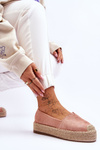 Espadrilles na platforme Straw Pink Highway Platform