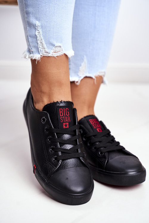 Dámské Kožené Tenisky Big Star GG274007 Černé