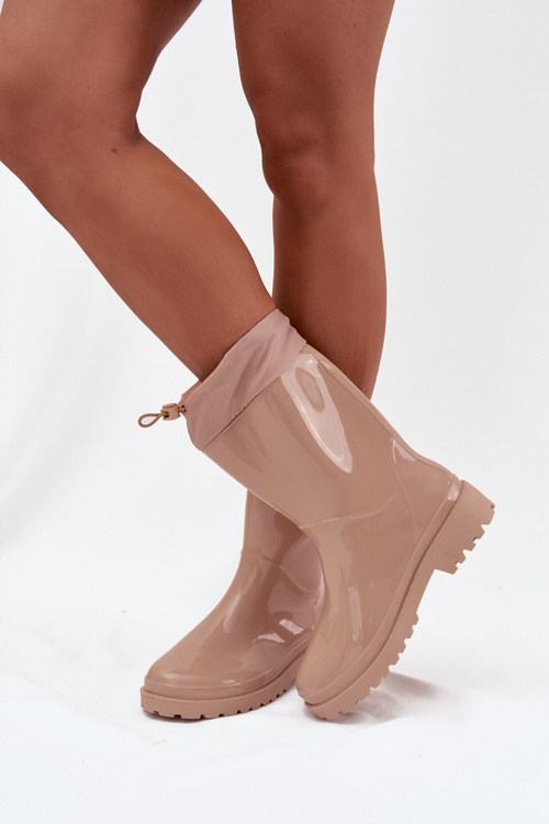 Dámské Gumové Boty Se Stahováním Béžové Kessia