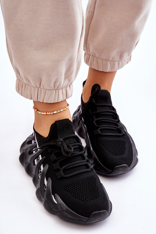 Dámské módní ponožkové tenisky Černé Daxo