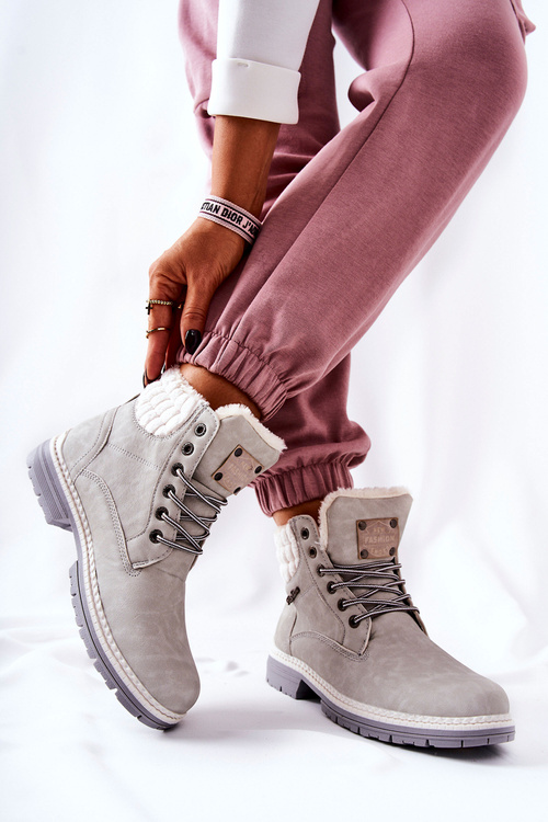 Kožené topánky s izolačnou svetlo šedou laralis