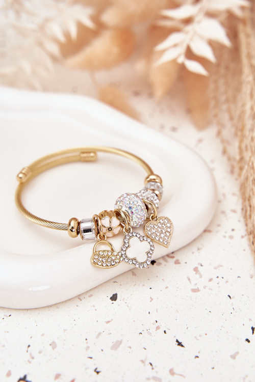 Dámský Náramek Charms Růžový Stříbrný Mouse