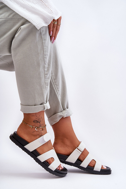 Dámsky materiál biely suchý zips žabky Jose