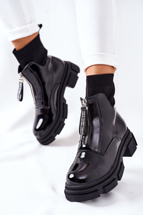 Čierne topánky v Chicagu na masívnom podrážke