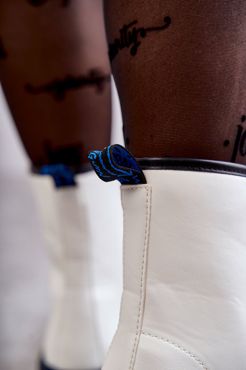 Dámské zavazované kozačky Glany Bílá Callie