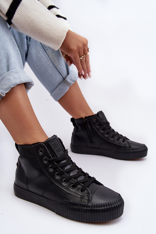 Dámské zateplené tenisky na zip černé Big Star MM274020