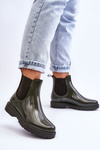 Dámské Slip On Galoše Chelsea Boots tmavě zelené Larone