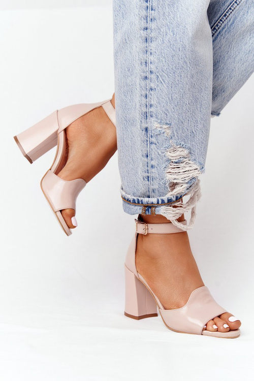 Kožené Sandály Na Vysokém Podpatku Visconi 4361537 Nude