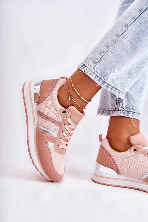 Klasické dámské vázané sportovní boty růžove Elenes