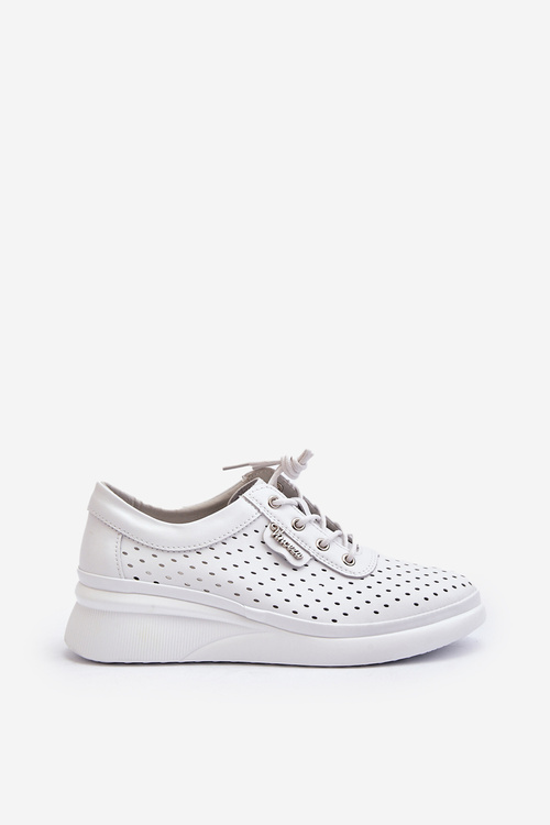 Dámske kožené športové tenisky biele Brumia