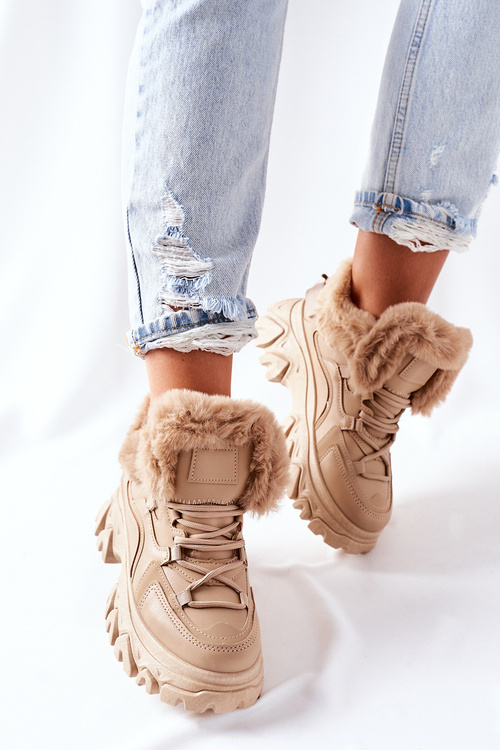 Dámské Kotníkové Boty Izolované Béžové Limerick