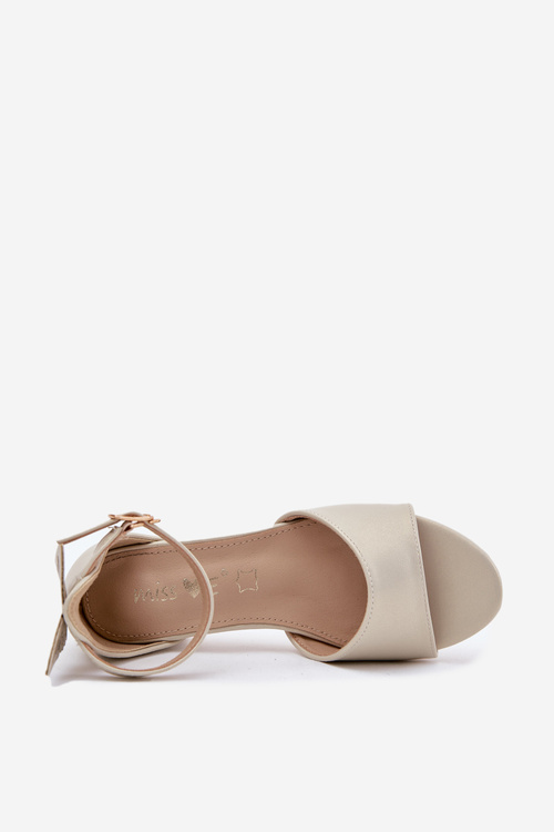 Lesklé dívčí sandály na nízkém podpatku zlaté Ainare