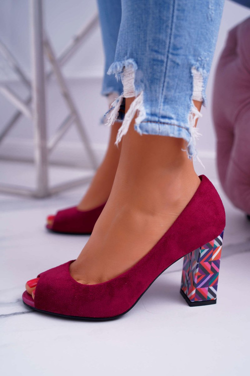 Dámské Lodičky Sergio Leone Peep Toe PB133 Fuchsie Fani