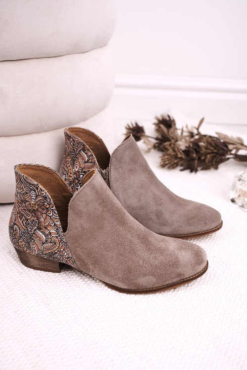 Dámské Kožené Boty Maciejka Béžové 04091-04