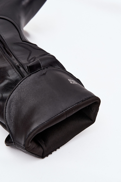 Kozaky Na Päte Eko Koža Zateplené Čierne Zareen