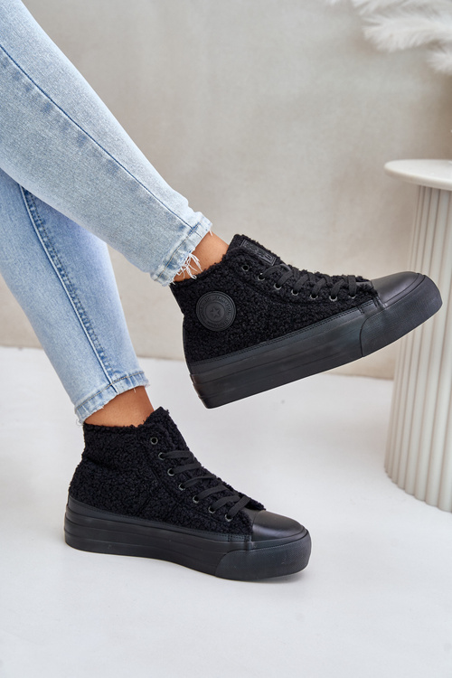 Zateplené dámské tenisky s beránkem Big Star OO274A443 černé