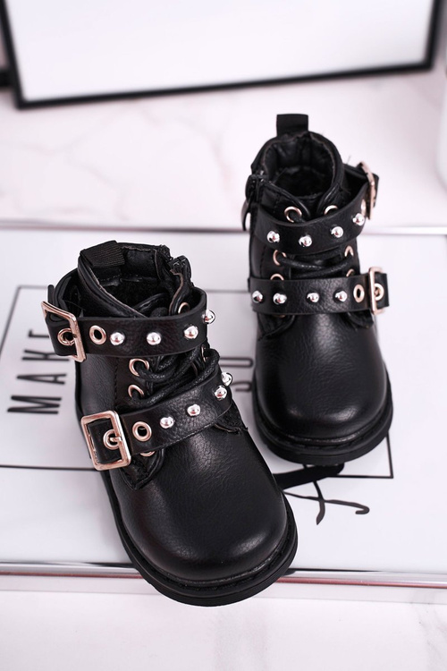 Dětské Boty zateplené Se Zipem Černé Mary