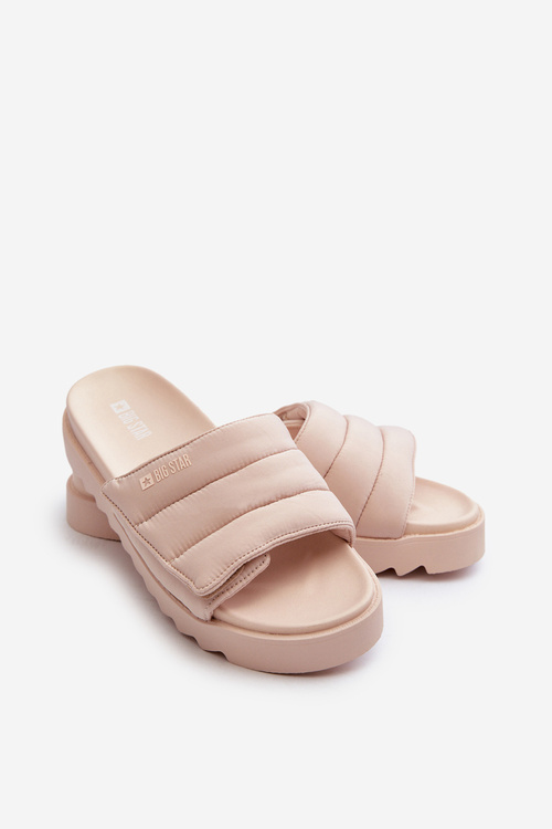 Dámske Žabky Na Platforme Big Star NN274773 Bežové