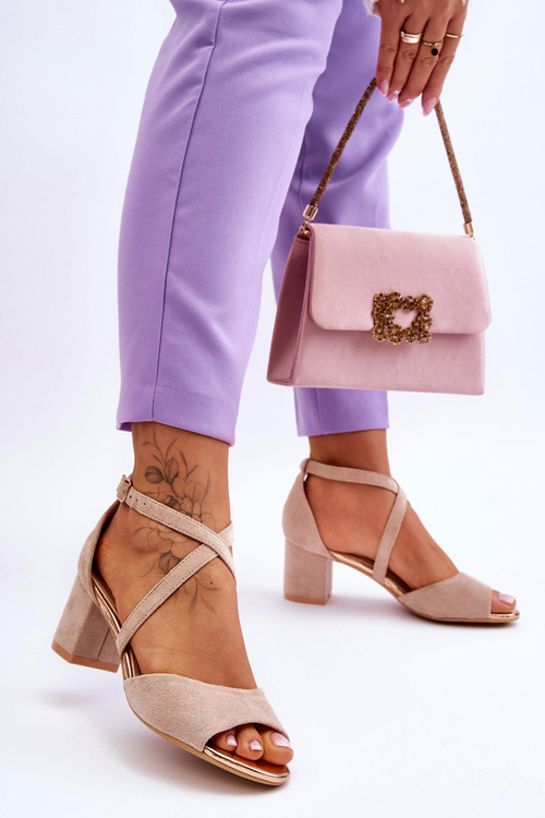 Dámské sandály na nízkém podpatku béžové Quinn