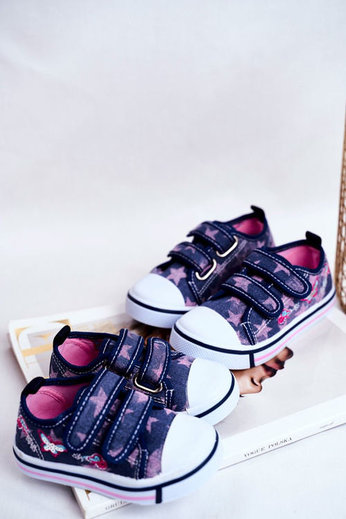 Dětské tenisky se suchým zipem tmavě modré Junalo