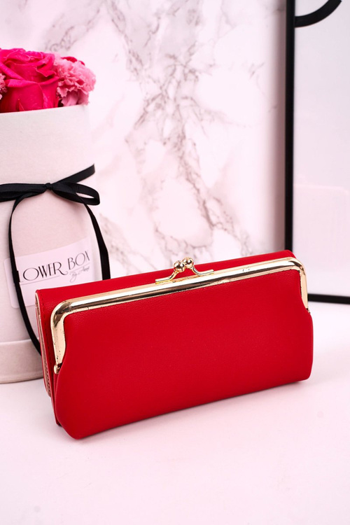 Velká Dámská Peněženka Se Zapínáním Na Háček MILANO Červená