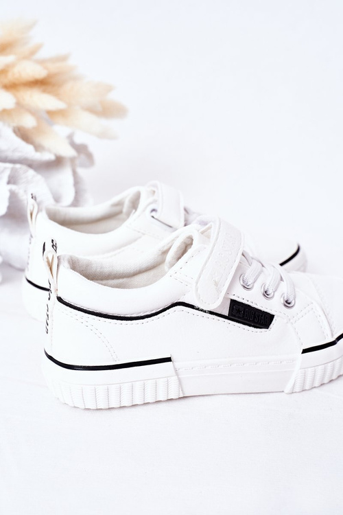 Detské kožené tenisky na suchý zips Veľká hviezda HH374028 biela