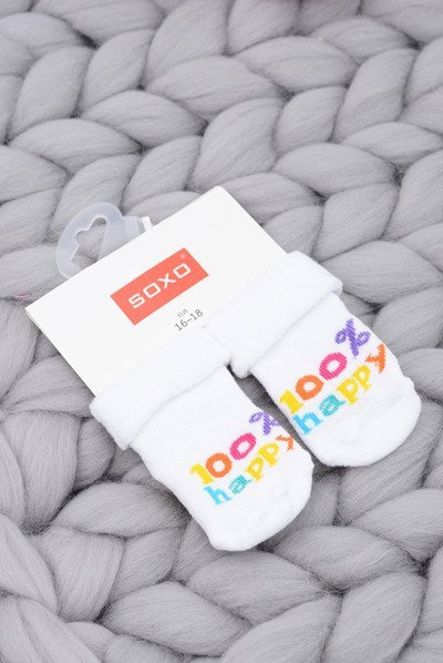 Soxo Baby Socks White 100% Happy
